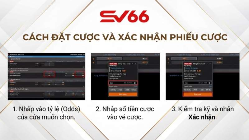 Cách đặt cược và xác nhận phiếu cược