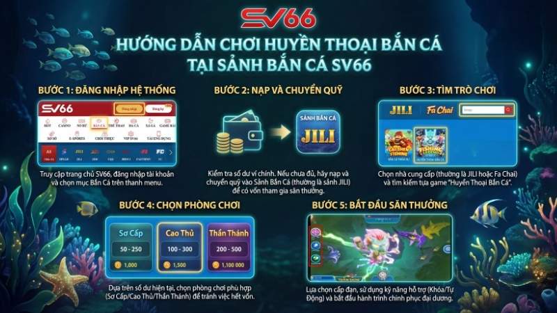 Hướng dẫn chơi Huyền Thoại Bắn Cá tại sảnh bắn cá SV66